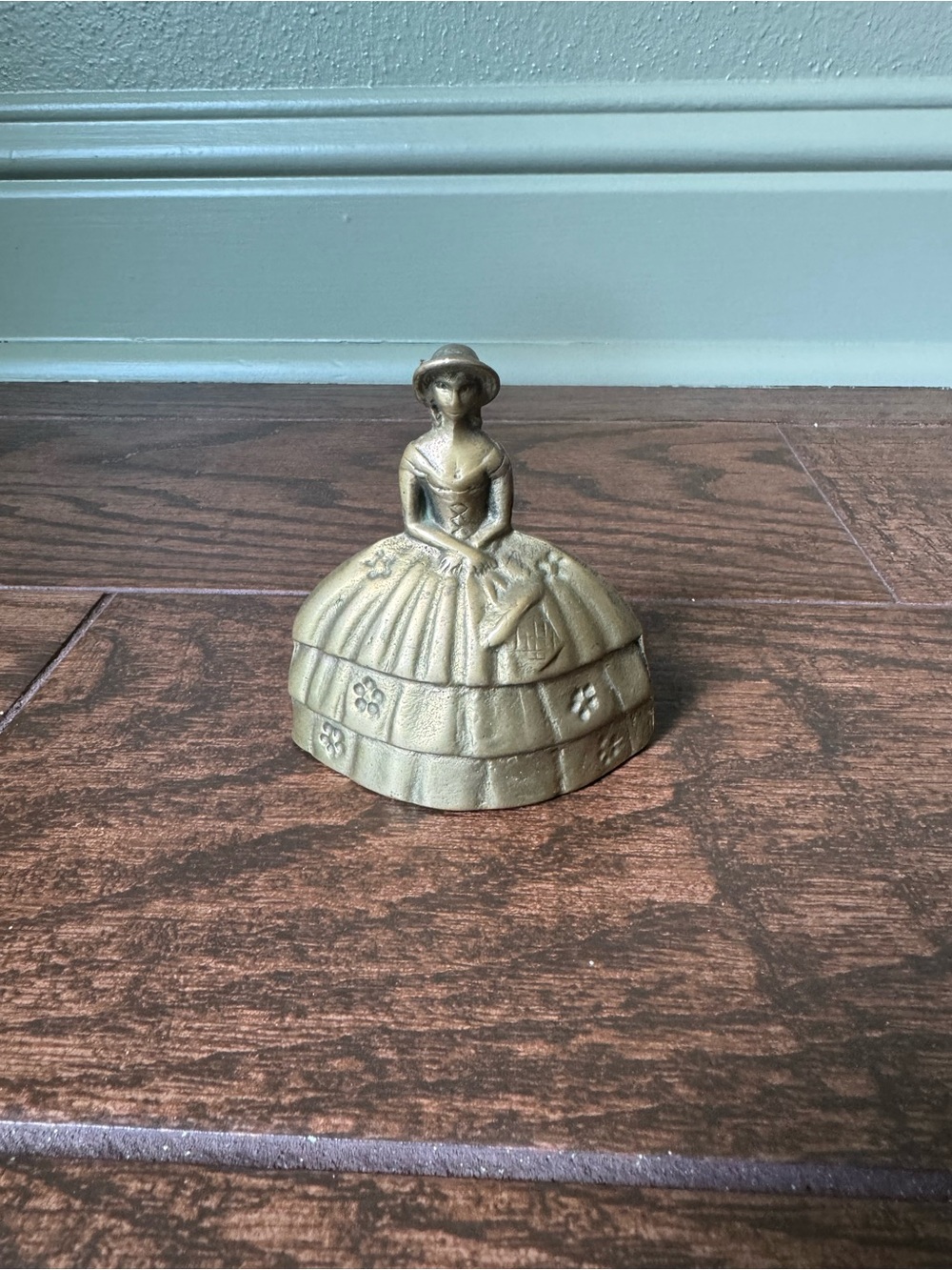 Vintage Brass "Little Bo Peep" Figural Bell, Nursery Rhyme Collectable, English